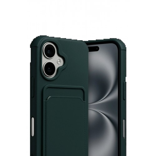 LRZ02 Apple iPhone 17 Kelvin Kartvizitli Silikon - Koyu Yeşil