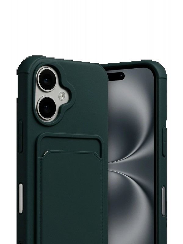 LRZ02 Apple iPhone 17 Kelvin Kartvizitli Silikon - Koyu Yeşil&hellip;