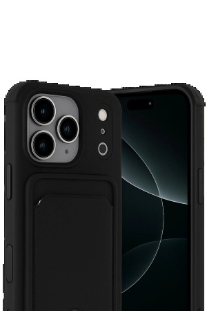 LRZ02 Apple iPhone 17 Pro Max Kelvin Kartvizitli Silikon - Siyah&hellip;