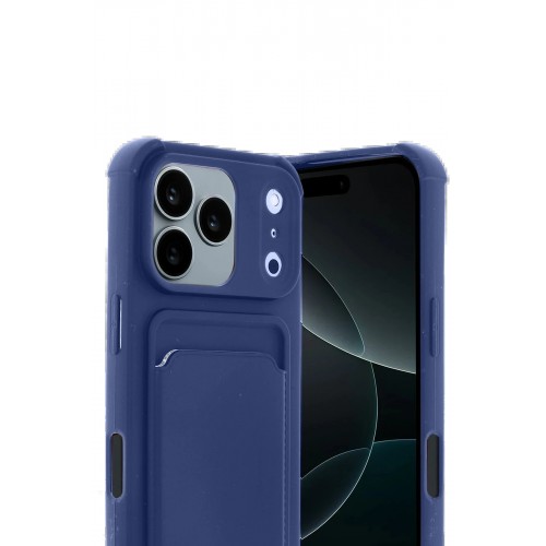 LRZ02 Apple iPhone 17 Pro Max Kelvin Kartvizitli Silikon - Lacivert