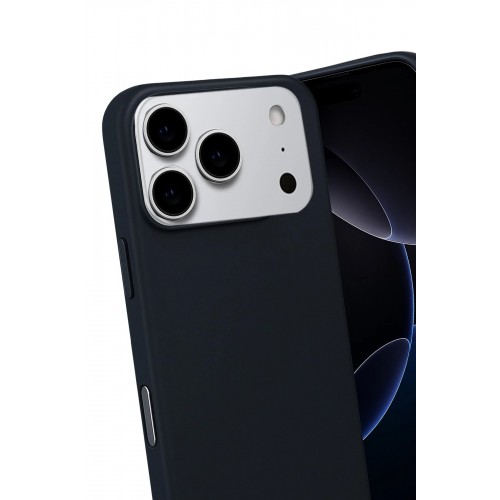 LRZ02 Apple iPhone 17 Pro Max Nano içi Kadife Silikon - Siyah