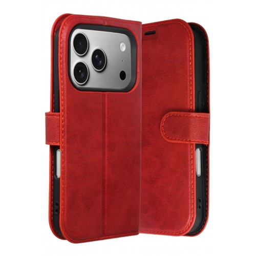 LRZ02 Apple iPhone 17 Pro Max Trend S Plus Kapaklı Kılıf - Kırmızı