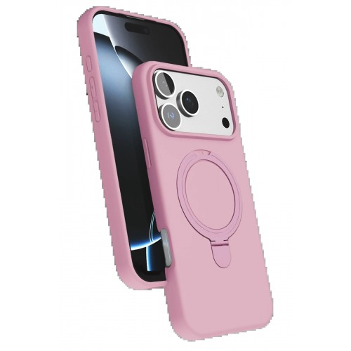 LRZ02 Apple iPhone 17 Pro Max Regal Magsafe Standlı Kapak - Açık Pembe