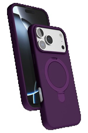 LRZ02 Apple iPhone 17 Pro Max Regal Magsafe Standlı Kapak - Derin Mor&hellip;