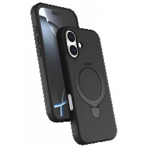 LRZ02 Apple iPhone 17 Regal Magsafe Standlı Kapak - Siyah