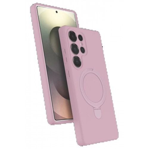LRZ02 Samsung Galaxy S25 Ultra Regal Magsafe Standlı Kapak - Açık Pembe