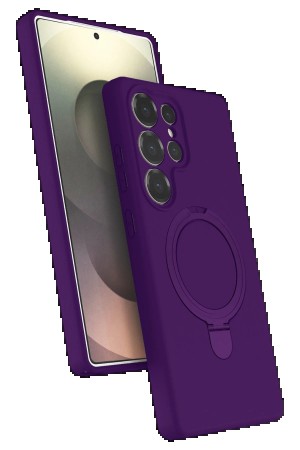 LRZ02 Samsung Galaxy S25 Ultra Regal Magsafe Standlı Kapak - Derin Mor&hellip;