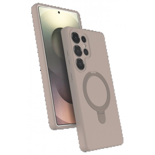 LRZ02 Samsung Galaxy S25 Ultra Regal Magsafe Standlı Kapak - Çöl Titanyum