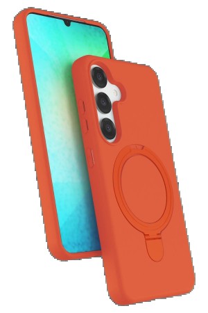 LRZ02 Samsung Galaxy S25 Regal Magsafe Standlı Kapak - Turuncu&hellip;