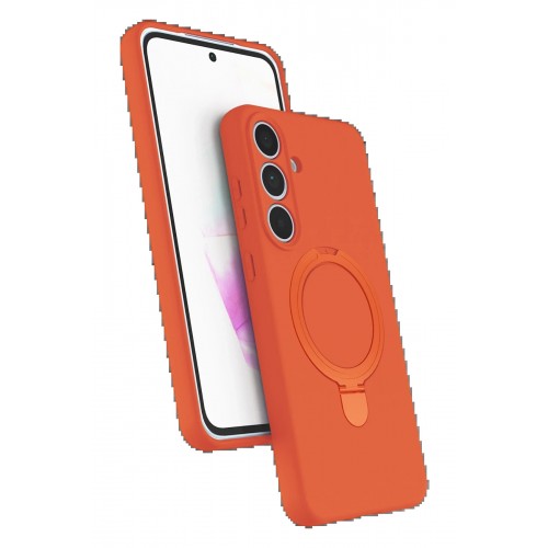 LRZ02 Samsung Galaxy S24 FE Regal Magsafe Standlı Kapak - Turuncu