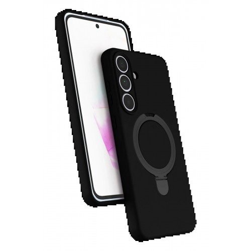 LRZ02 Samsung Galaxy S24 FE Regal Magsafe Standlı Kapak - Siyah