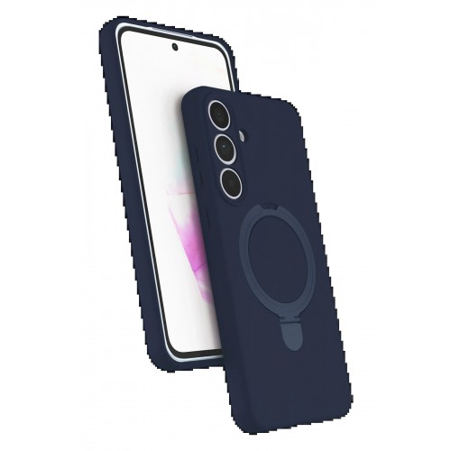 LRZ02 Samsung Galaxy S24 FE Regal Magsafe Standlı Kapak - Lacivert