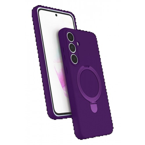 LRZ02 Samsung Galaxy S24 FE Regal Magsafe Standlı Kapak - Derin Mor
