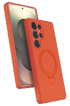 LRZ02 Samsung Galaxy S24 Ultra Regal Magsafe Standlı Kapak - Turuncu&hellip;