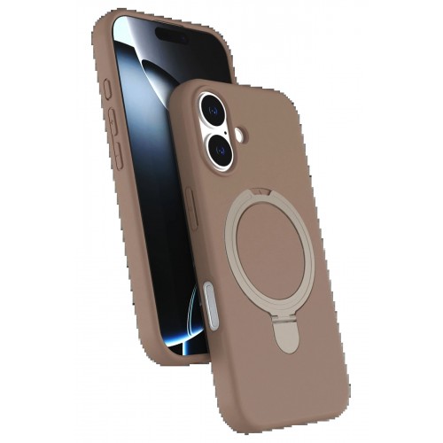 LRZ02 Apple iPhone 16 Plus Regal Magsafe Standlı Kapak - Çöl Titanyum