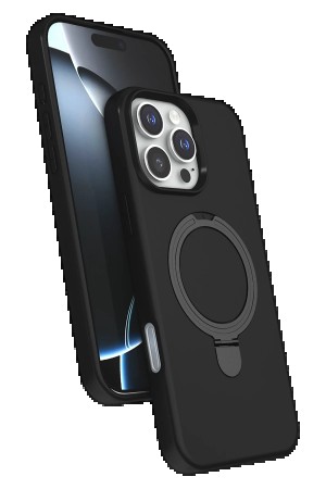 LRZ02 Apple iPhone 16 Pro Max Regal Magsafe Standlı Kapak - Siyah&hellip;
