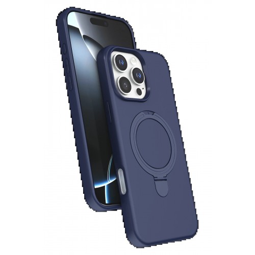 LRZ02 Apple iPhone 16 Pro Max Regal Magsafe Standlı Kapak - Lacivert