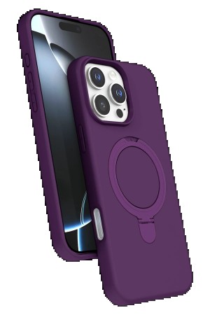 LRZ02 Apple iPhone 16 Pro Max Regal Magsafe Standlı Kapak - Derin Mor&hellip;