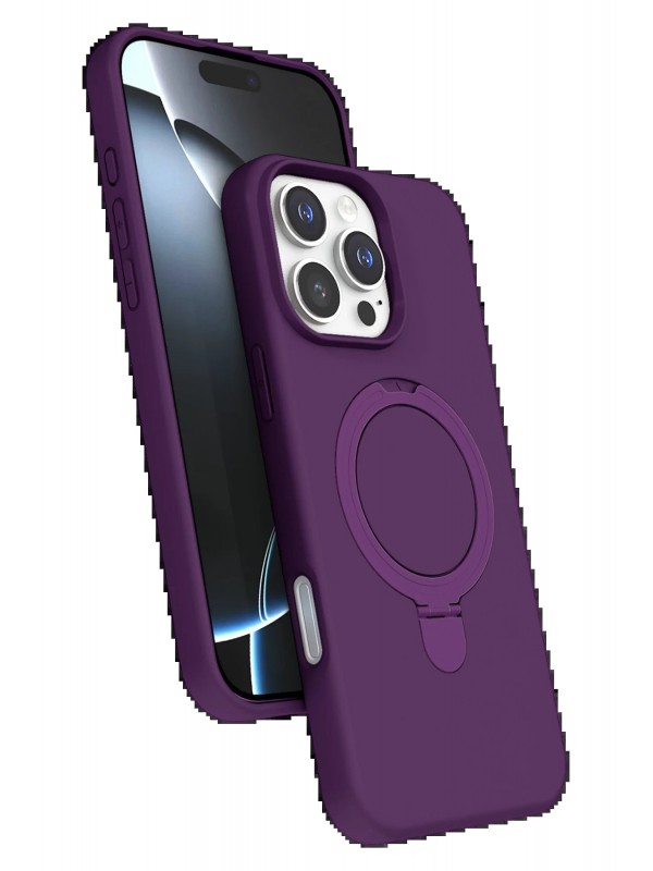 LRZ02 Apple iPhone 16 Pro Max Regal Magsafe Standlı Kapak - Derin Mor&hellip;