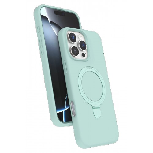 LRZ02 Apple iPhone 16 Pro Regal Magsafe Standlı Kapak - Su Yeşili