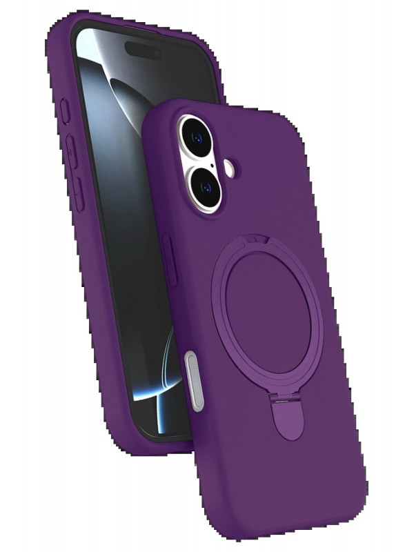 LRZ02 Apple iPhone 16 Regal Magsafe Standlı Kapak - Derin Mor&hellip;