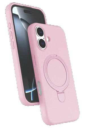 LRZ02 Apple iPhone 16 Regal Magsafe Standlı Kapak - Açık Pembe&hellip;