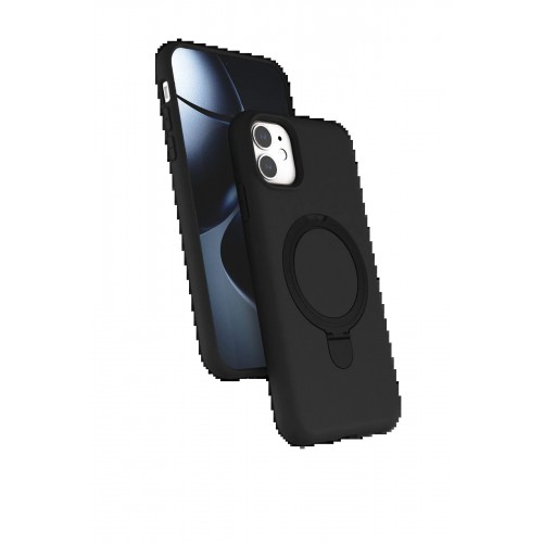 LRZ02 Apple iPhone 11 Regal Magsafe Standlı Kapak - Siyah