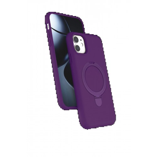 LRZ02 Apple iPhone 11 Regal Magsafe Standlı Kapak - Derin Mor