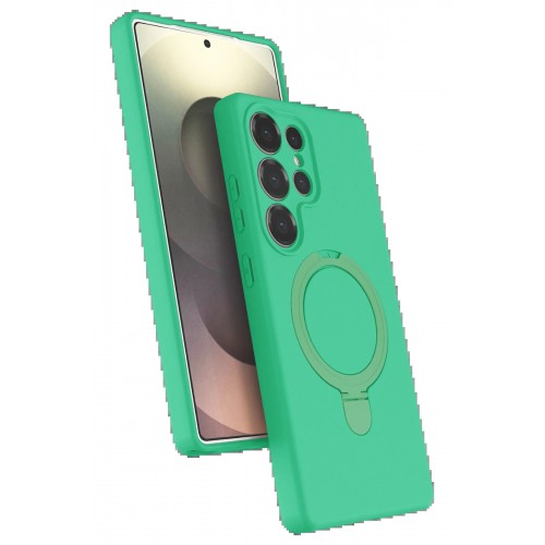LRZ02 Samsung Galaxy S23 Ultra Regal Magsafe Standlı Kapak - Yeşil