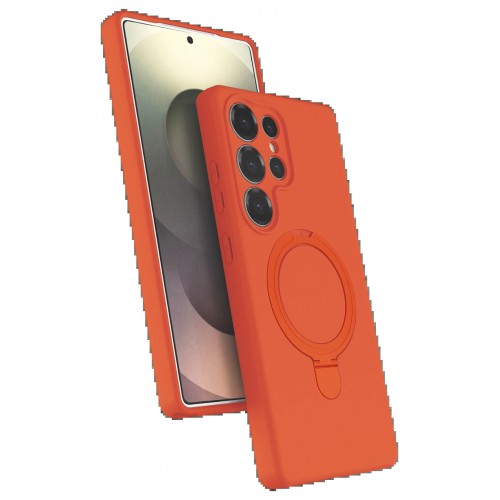 LRZ02 Samsung Galaxy S23 Ultra Regal Magsafe Standlı Kapak - Turuncu