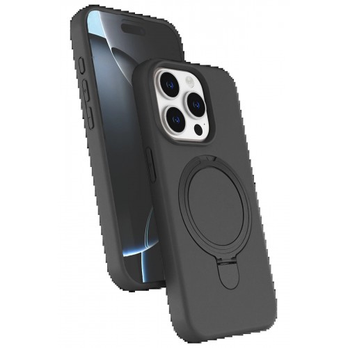 LRZ02 Apple iPhone 15 Pro Max Regal Magsafe Standlı Kapak - Titan Gri