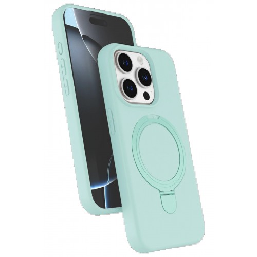 LRZ02 Apple iPhone 15 Pro Max Regal Magsafe Standlı Kapak - Su Yeşili