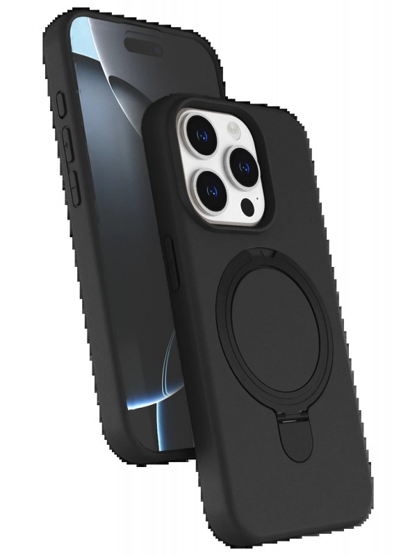 LRZ02 Apple iPhone 15 Pro Max Regal Magsafe Standlı Kapak - Siyah&hellip;