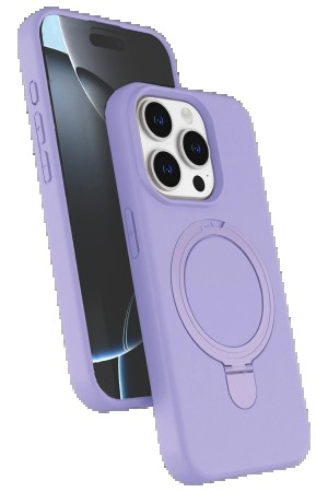 LRZ02 Apple iPhone 15 Pro Max Regal Magsafe Standlı Kapak - Lila&hellip;