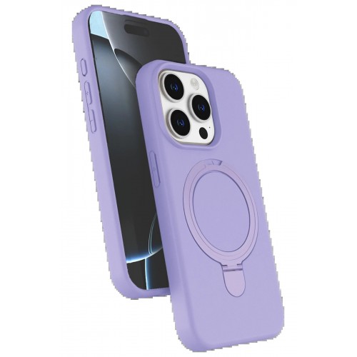 LRZ02 Apple iPhone 15 Pro Max Regal Magsafe Standlı Kapak - Lila