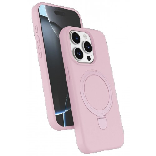 LRZ02 Apple iPhone 15 Pro Max Regal Magsafe Standlı Kapak - Açık Pembe