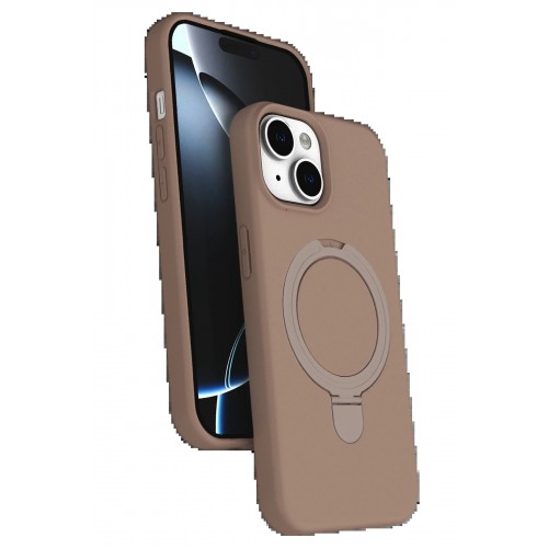 LRZ02 Apple iPhone 15 Plus Regal Magsafe Standlı Kapak - Çöl Titanyum