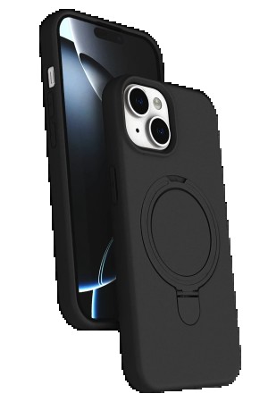 LRZ02 Apple iPhone 15 Plus Regal Magsafe Standlı Kapak - Siyah&hellip;
