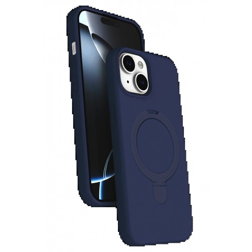 LRZ02 Apple iPhone 15 Plus Regal Magsafe Standlı Kapak - Lacivert