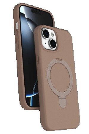 LRZ02 Apple iPhone 15 Regal Magsafe Standlı Kapak - Çöl Titanyum&hellip;