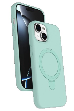LRZ02 Apple iPhone 14 Regal Magsafe Standlı Kapak - Su Yeşili&hellip;