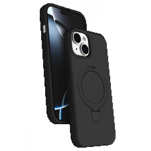 LRZ02 Apple iPhone 14 Regal Magsafe Standlı Kapak - Siyah