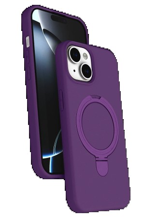 LRZ02 Apple iPhone 14 Regal Magsafe Standlı Kapak - Derin Mor&hellip;