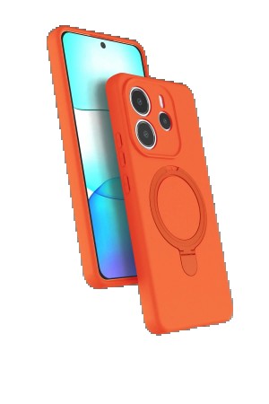 LRZ02 Xiaomi Redmi Note 14 4G Regal Magsafe Standlı Kapak - Turuncu&hellip;