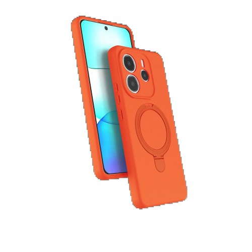 LRZ02 Xiaomi Redmi Note 14 4G Regal Magsafe Standlı Kapak - Turuncu