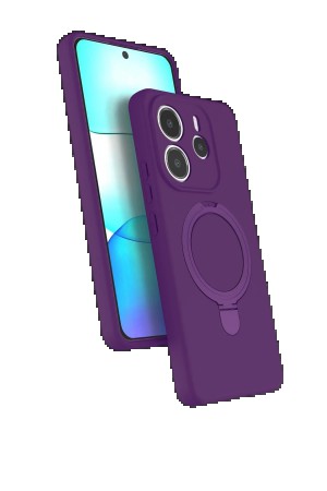LRZ02 Xiaomi Redmi Note 14 4G Regal Magsafe Standlı Kapak - Derin Mor&hellip;