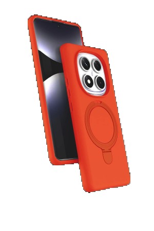 LRZ02 Xiaomi Redmi Note 14 Pro 4G Regal Magsafe Standlı Kapak - Turuncu&hellip;