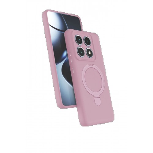 LRZ02 Xiaomi Mi 14T Pro Regal Magsafe Standlı Kapak - Açık Pembe