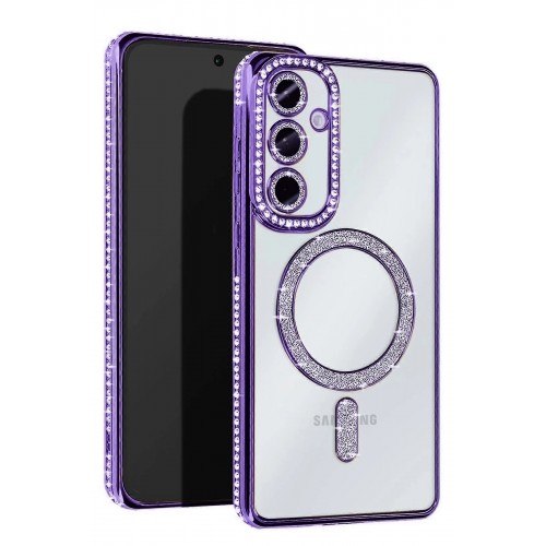 LRZ02 Samsung Galaxy A35 5G Joke Simli Magneticsafe Kılıf - Derin Mor LRZ02 Samsung Galaxy A35 5G Joke Simli Magneticsafe Kılıf - Derin Mor