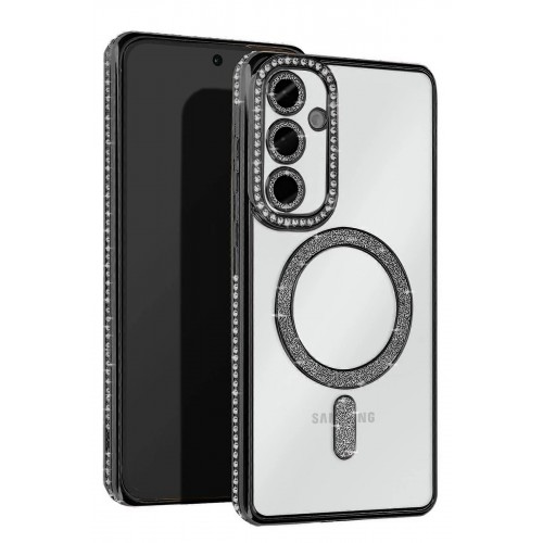 LRZ02 Samsung Galaxy A35 5G Joke Simli Magneticsafe Kılıf - Siyah